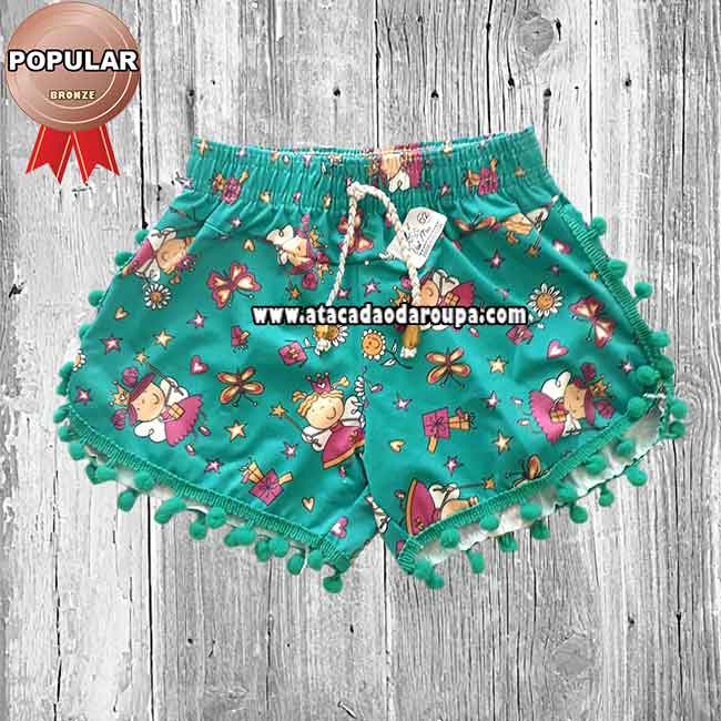 Short Infantil Pompom 2 a 8 Anos