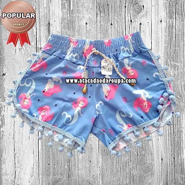 Short Infantil Pompom 2 a 8 Anos