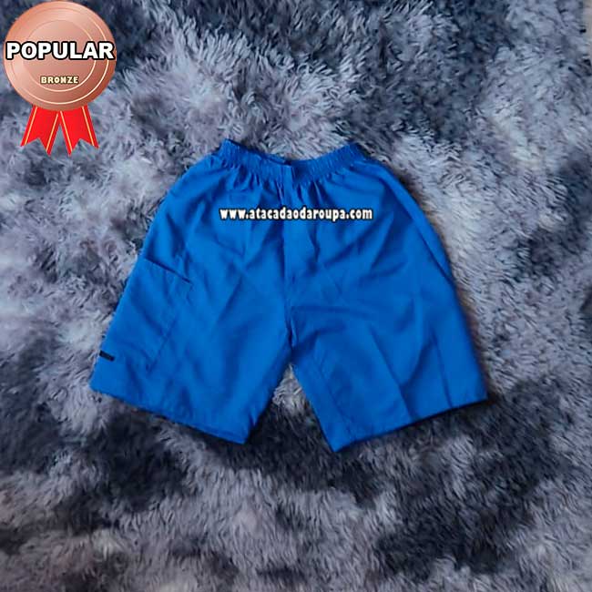 Shorts Tactel Infantil Liso 3 a 6 Anos