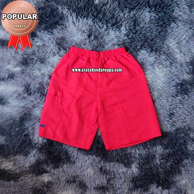 Shorts Tactel Infantil Liso 3 a 6 Anos