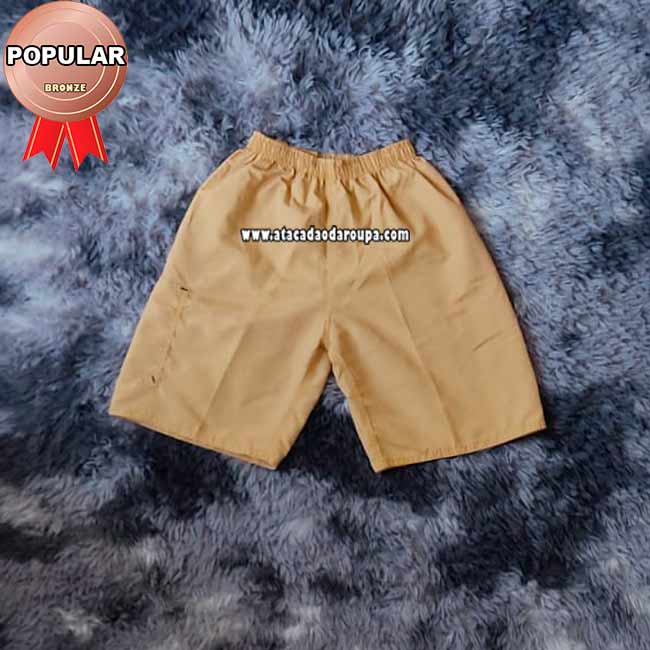 Shorts Tactel Infantil Liso 3 a 6 Anos