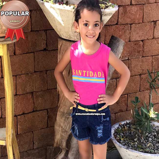 Shorts Jeans Infantil 2 a 4 Anos