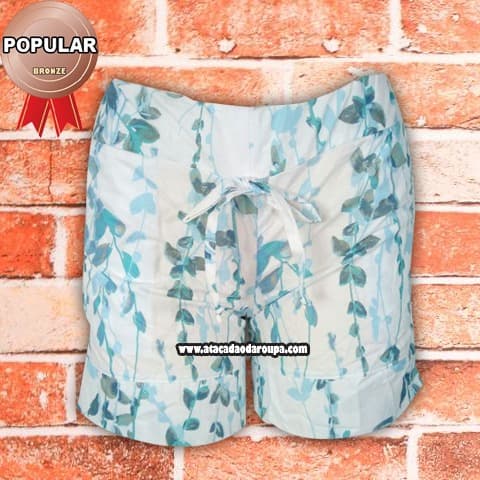 Short Em Tricoline com Bolso M/G