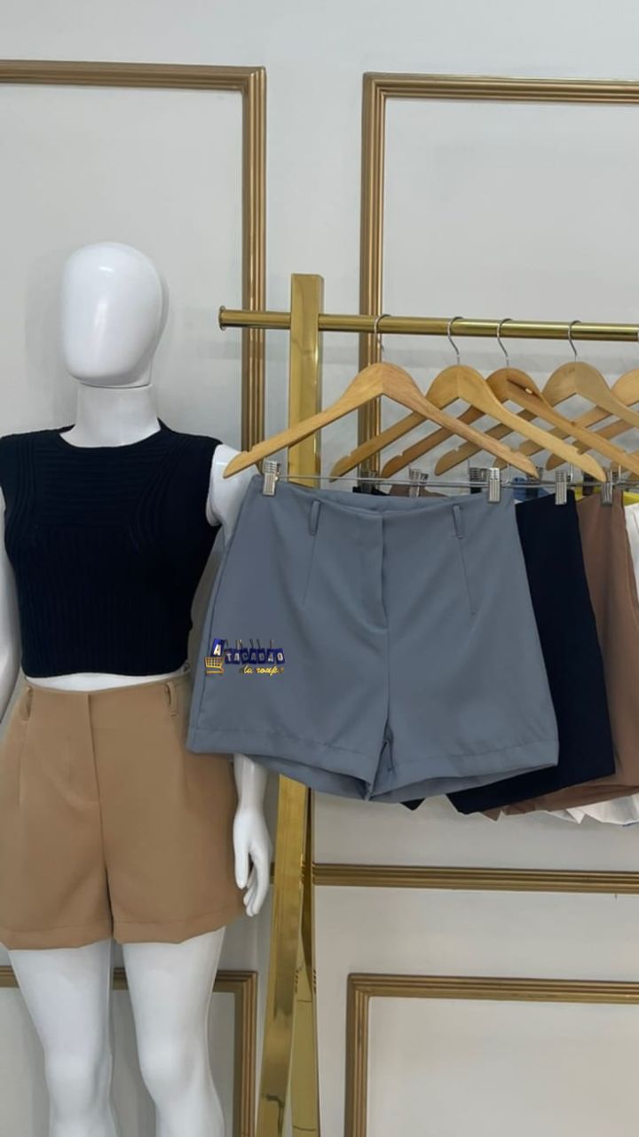 Short Alfaiataria Com Zíper Na Lateral