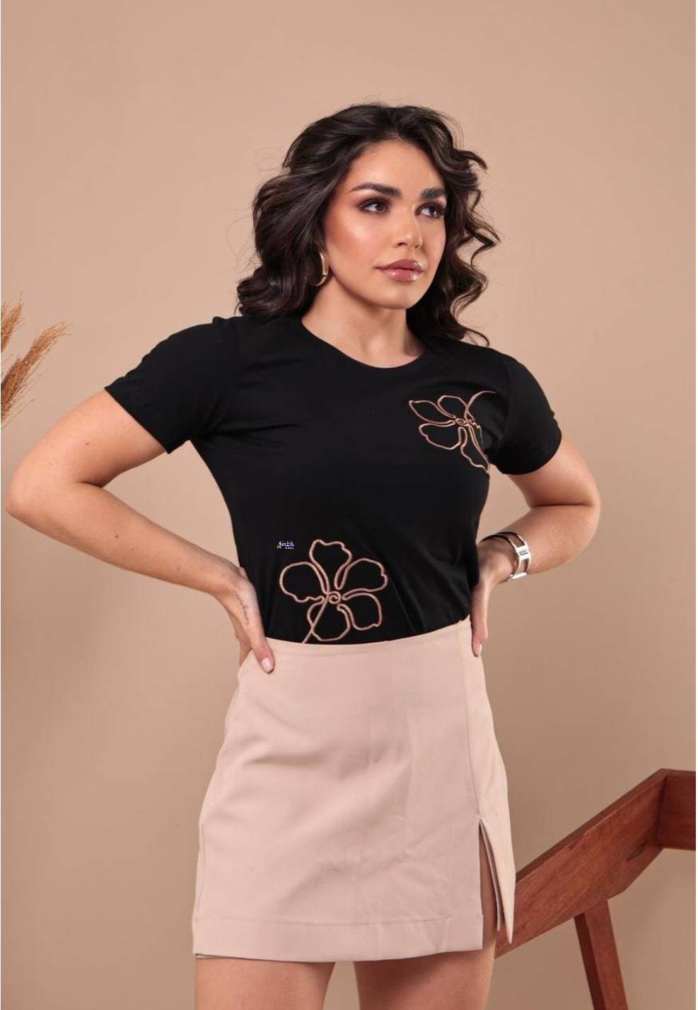 Tshirt Algodão Bordada Fernanda Tshirt Algodão Bordada Fernanda