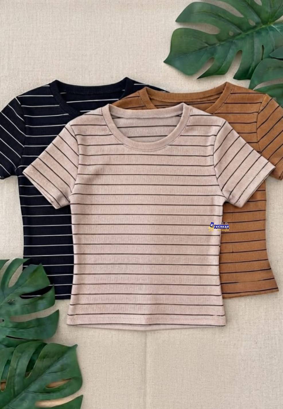 Tshirt Básica Feminina Listrada