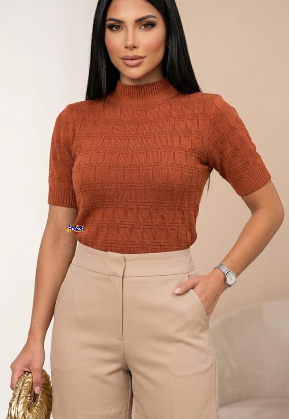 Blusa Tricot Feminina Gola alta Blusa Tricot Feminina Gola alta