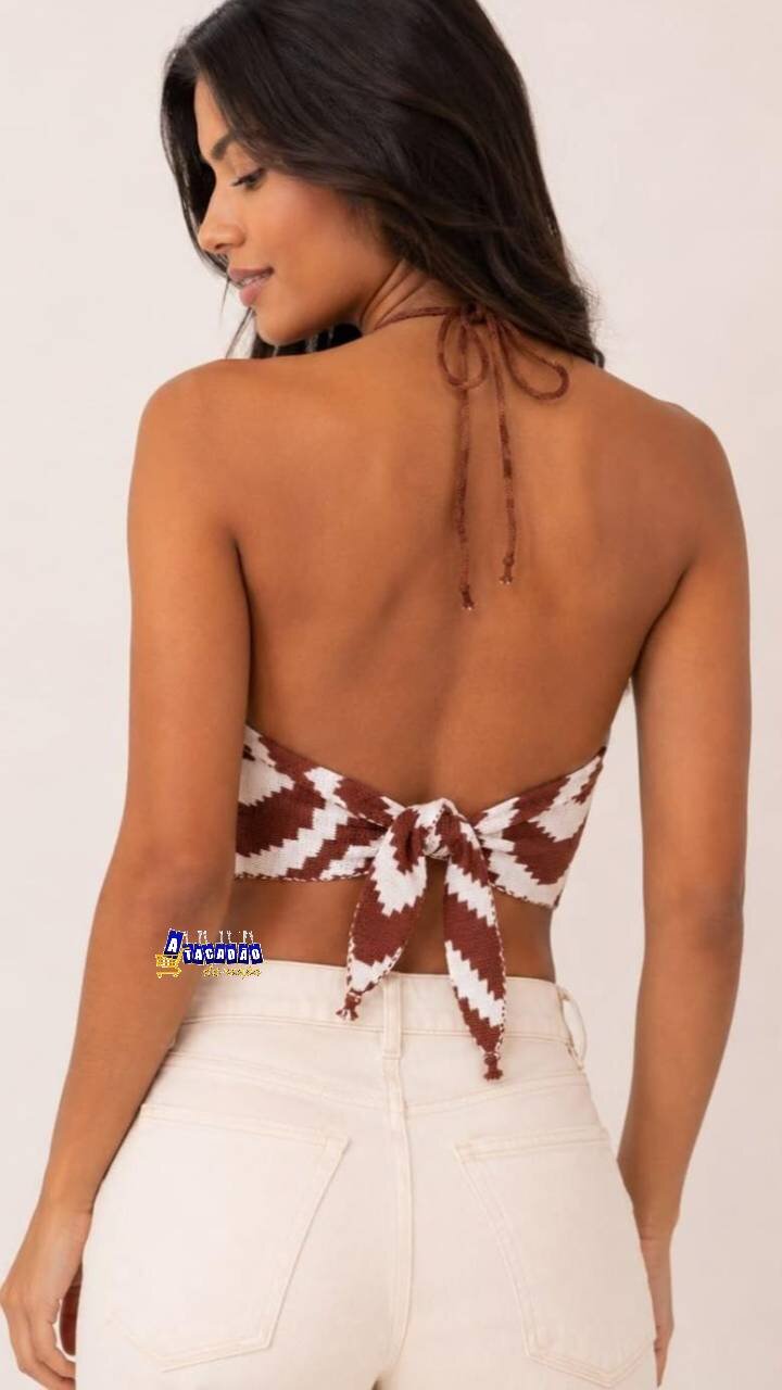 Cropped Tricot Lenço Amarração