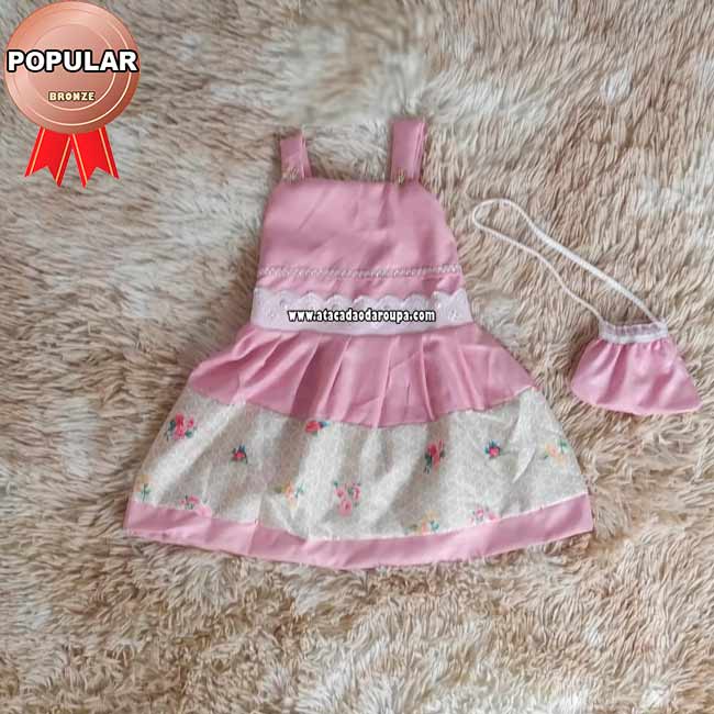 Vestidos Algodão Infantil 1 a 2 Anos