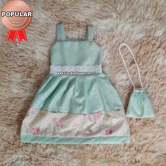 Vestidos Algodão Infantil 1 a 2 Anos