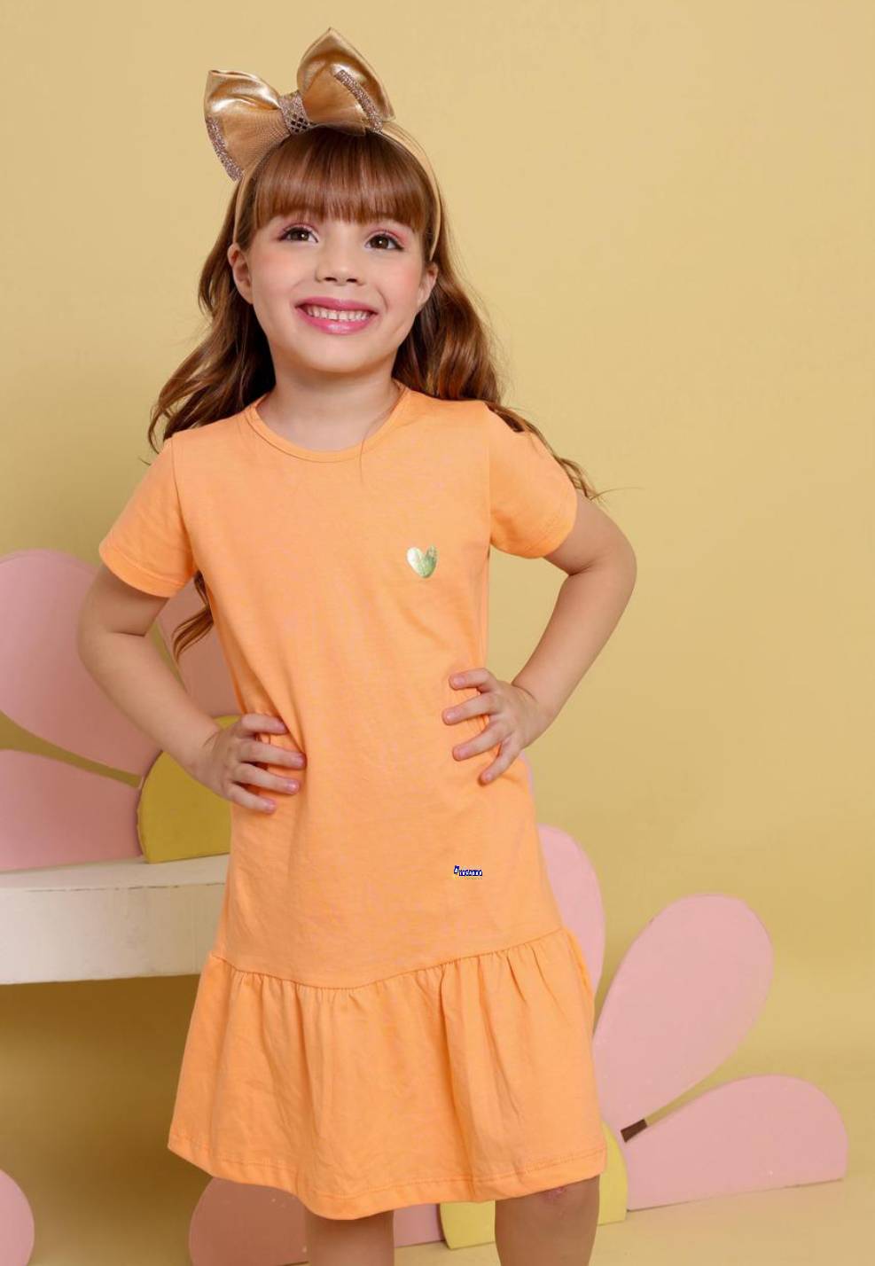 Vestido Infantil Algodão Babado