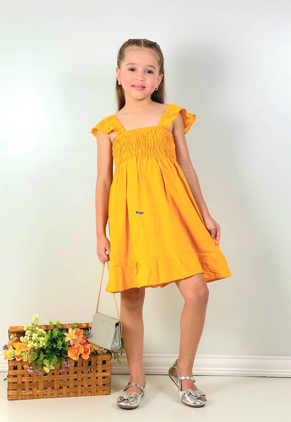Vestido Infantil Com Lastex na Cintura