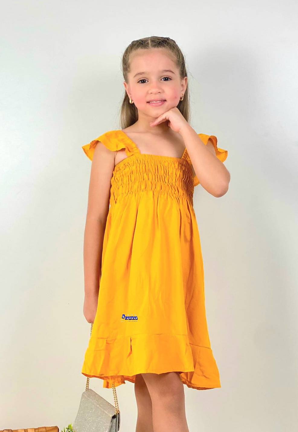 Vestido Infantil Com Lastex na Cintura
