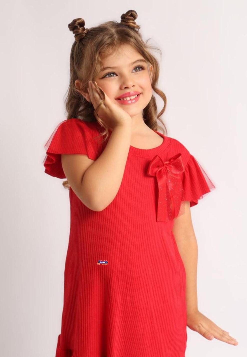 Vestido Infantil Com Tule Babados