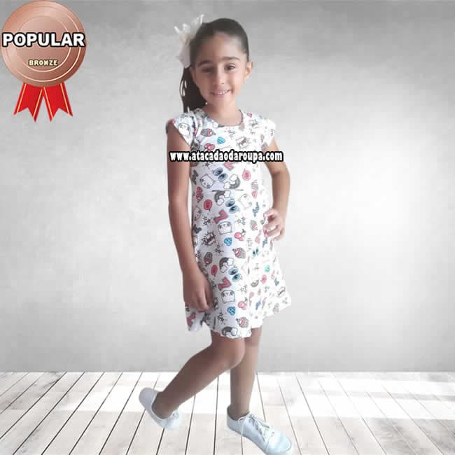 Vestido Infantil Malha Kloque 5 a 7 Anos