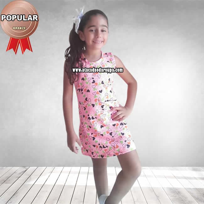 Vestido Infantil Malha Kloque 5 a 7 Anos