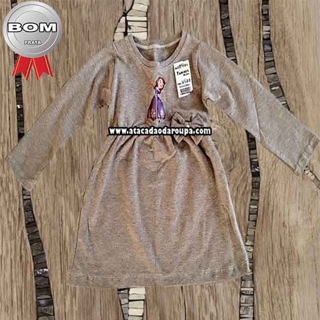 Vestido infantil Manga Longa Estampado 1 a 2 anos