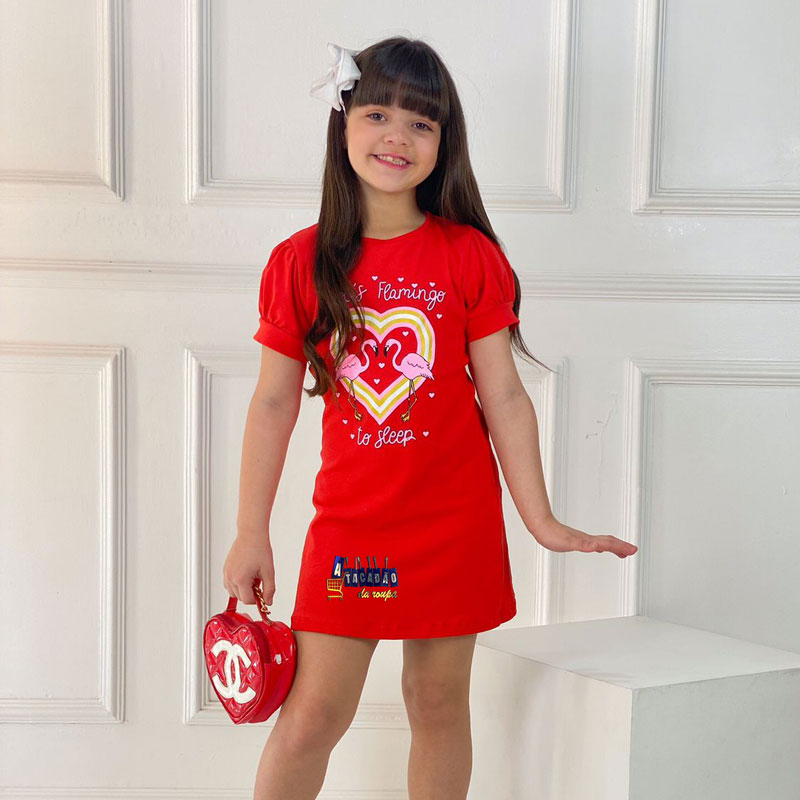 Vestido Infantil Manga Princesa