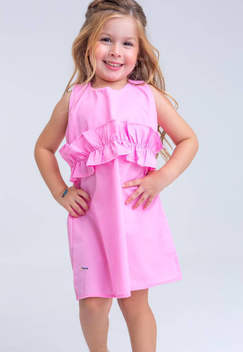 Vestido Infantil Regata Franzido