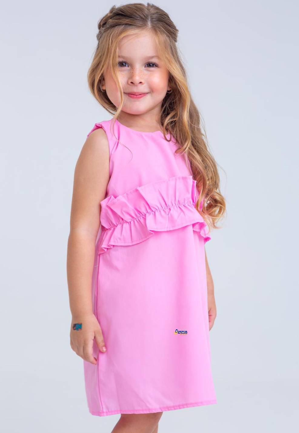 Vestido Infantil Regata Franzido
