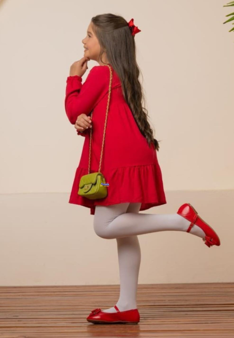 Vestido Infantil Viscose Manga Longa