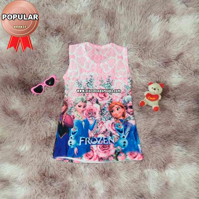 Vestidos Cacharrel Infantil Sublimado 2 a 6 Anos