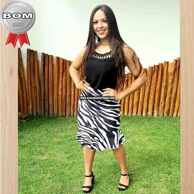 Saia em Crepe Estampada