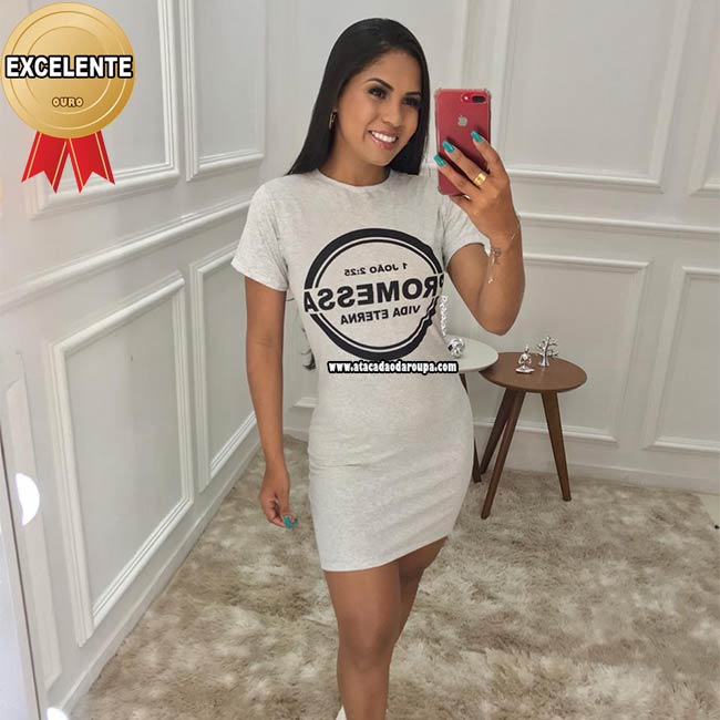 Vestido Algodão Fio 30 Penteada Frases Gospel