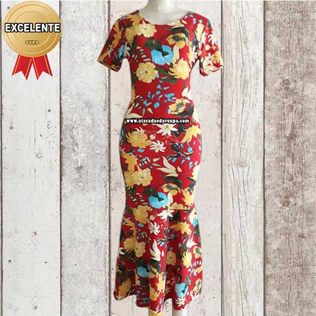 Vestidos Longo Sereia com Babado