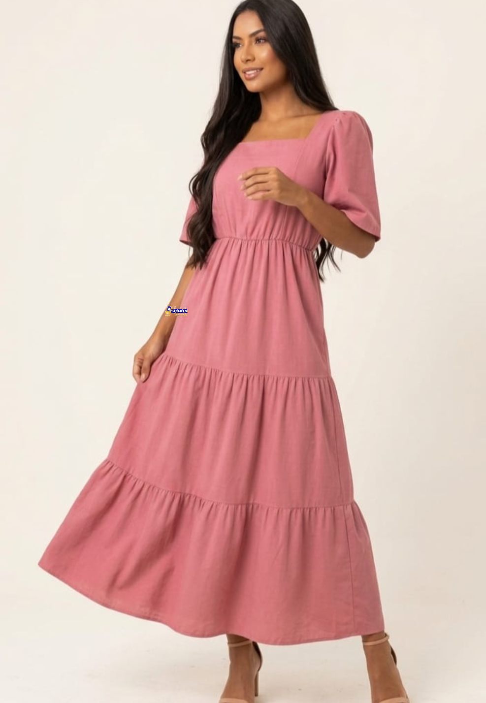 Vestido Longo Três Marias Manga Princesa Vestido Longo Três Marias Manga Princesa