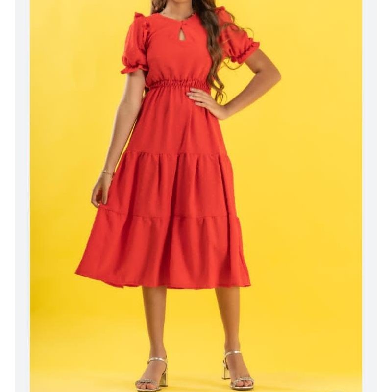 Vestido Midi Babado Maria