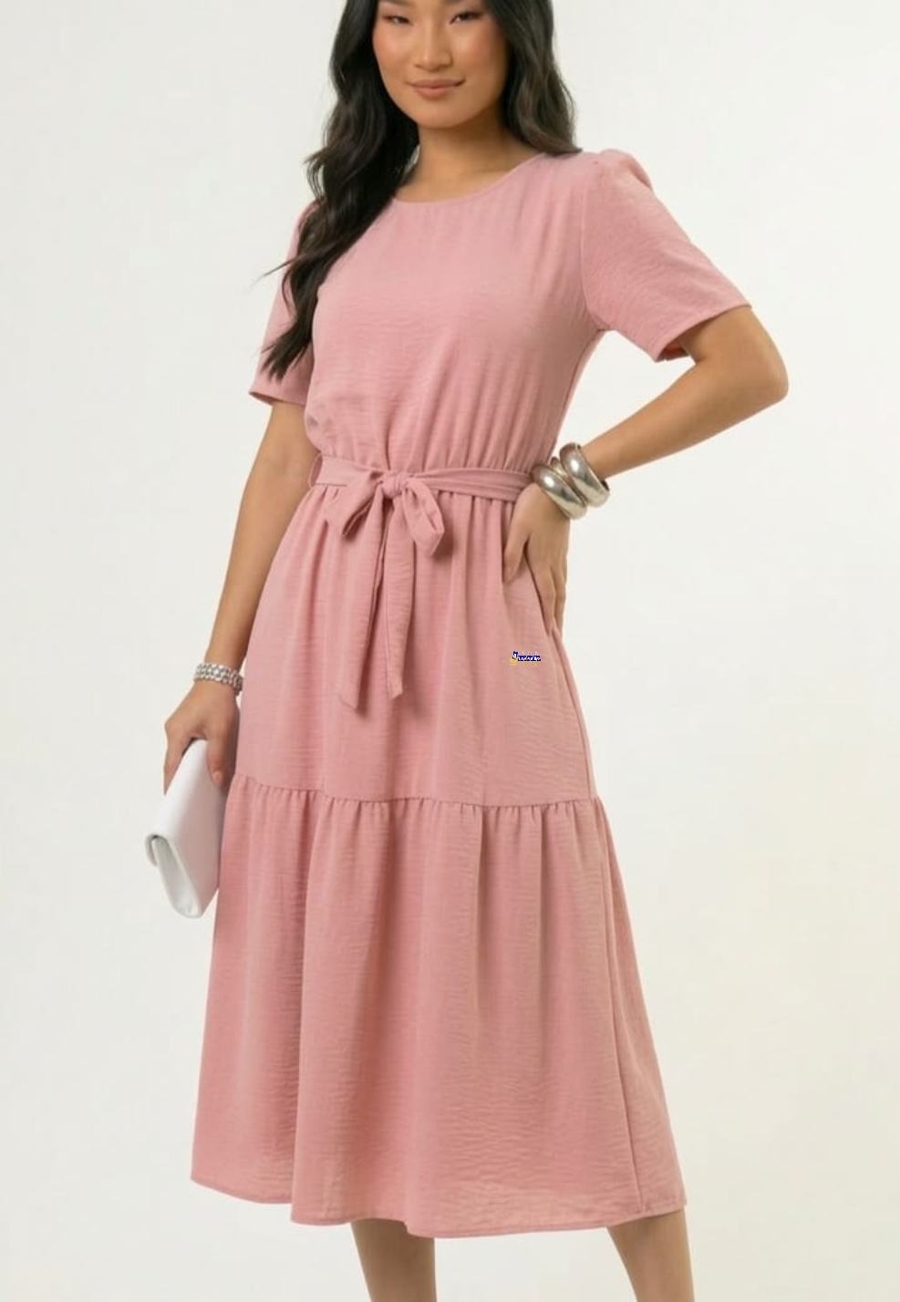 Vestido Midi Maria Manga Princesa