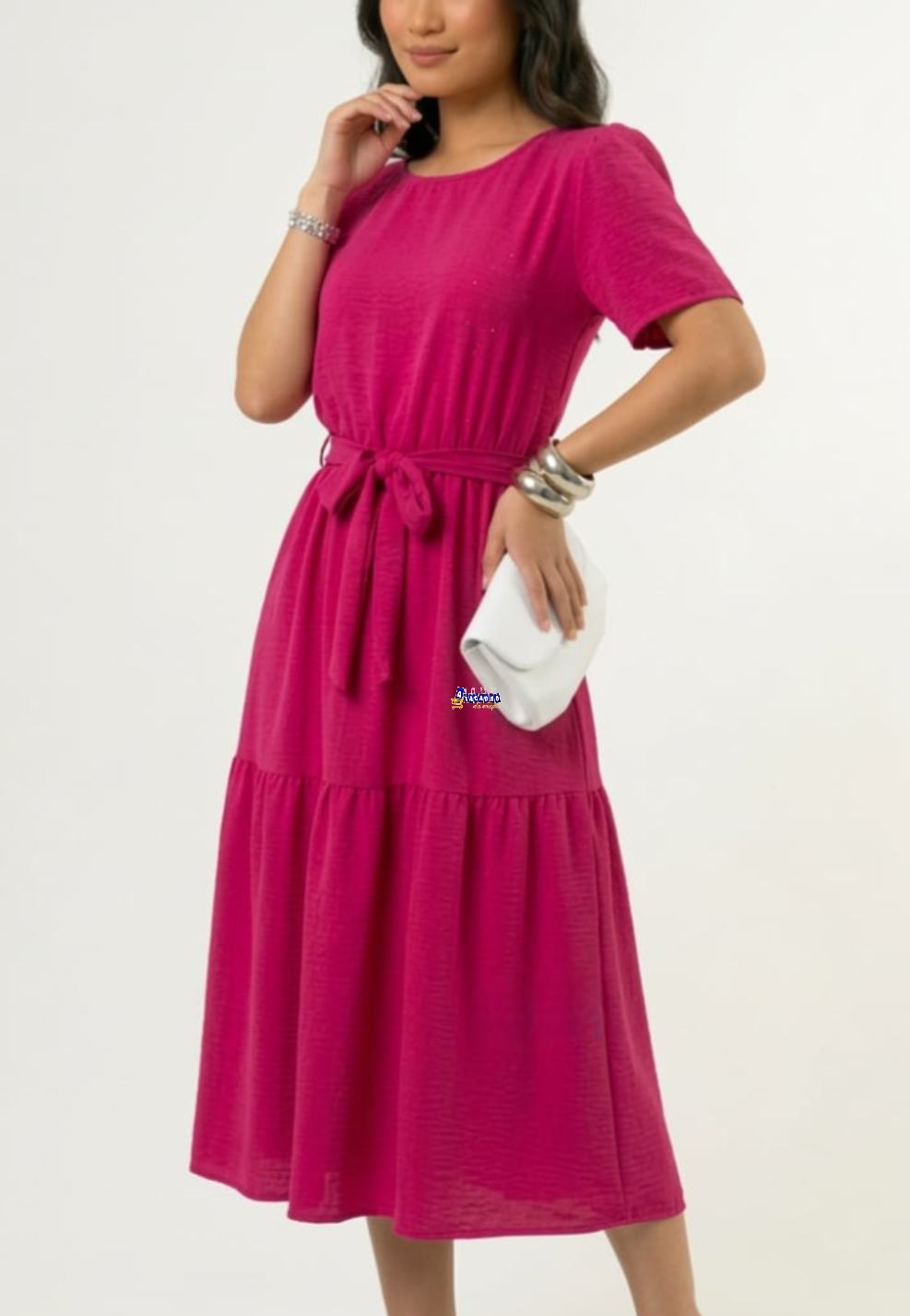 Vestido Midi Maria Manga Princesa