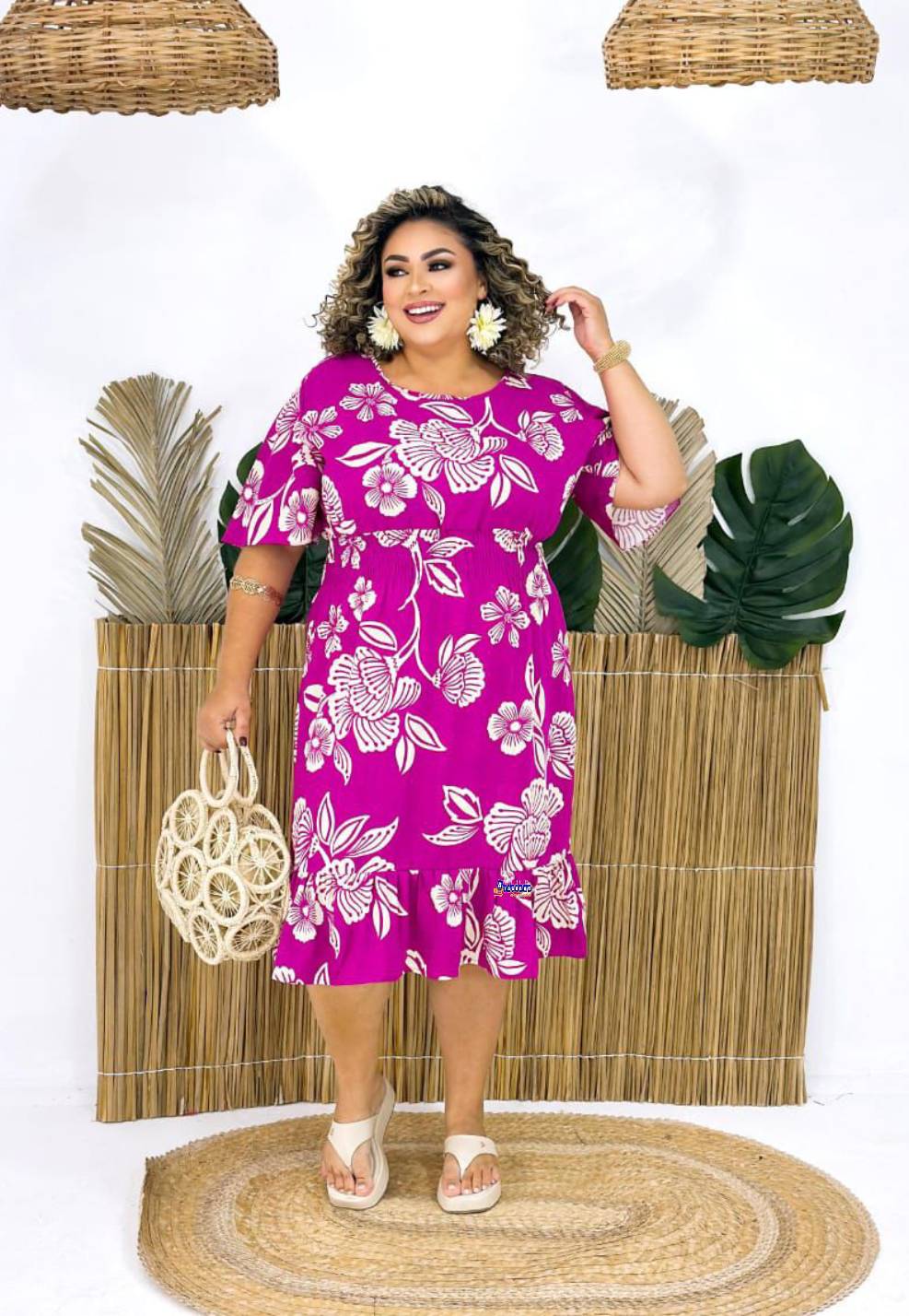 Vestido Feminino Plus Size Estampado