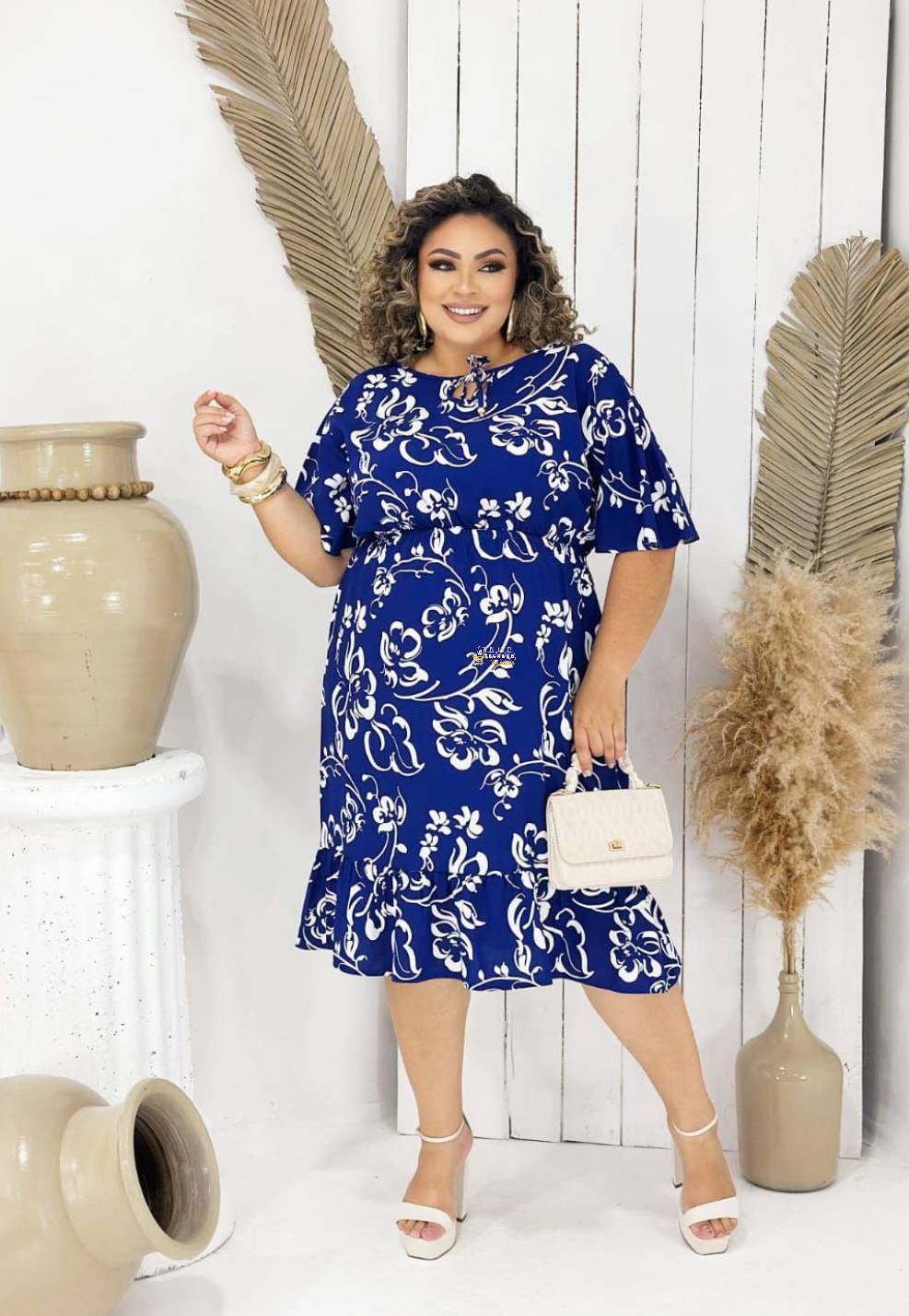 Vestido Feminino Plus Size Estampado