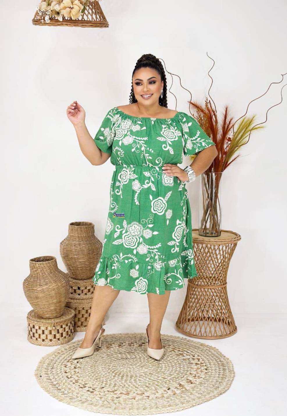 Vestido Feminino Plus Size Estampado Vestido Feminino Plus Size Estampado