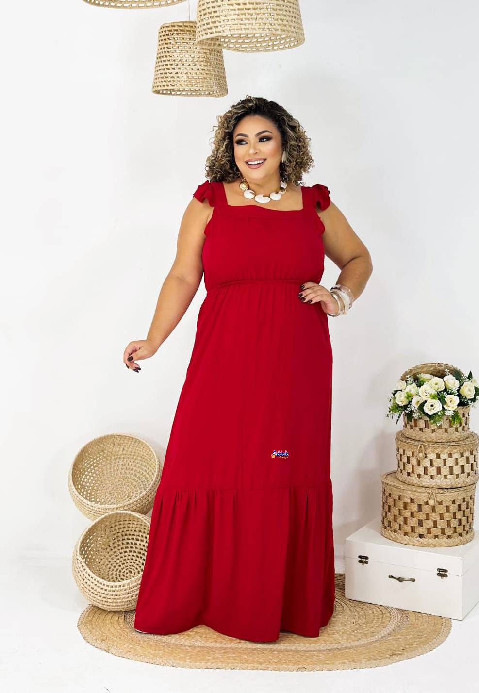 Vestido Longo Feminino Liso Plus Size Vestido Longo Feminino Liso Plus Size