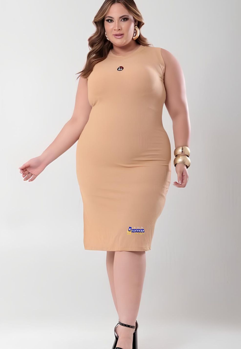 Vestidos Feminino Plus Size Caneladinho