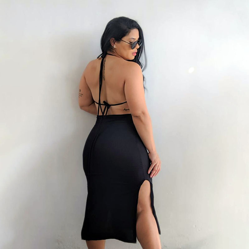 Vestido Midi Malha Canelada