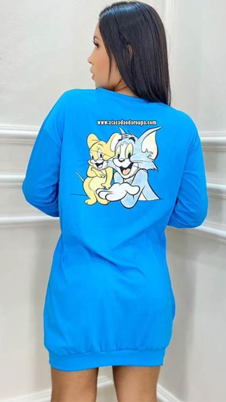Vestido Camisetão Manga Longa Personagem