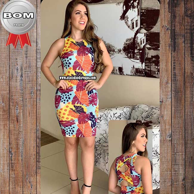 Vestidos Estampados Curtos Suplex Fit M
