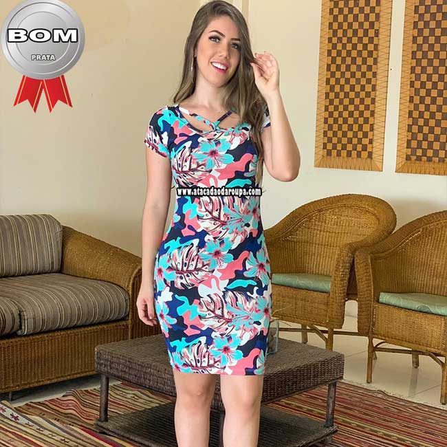 Vestidos Estampados Curtos Suplex Fit M