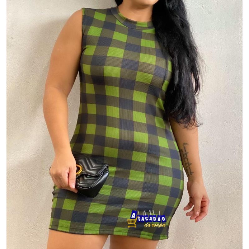 Vestido Feminino Xadrez Canelado Varios Modelos