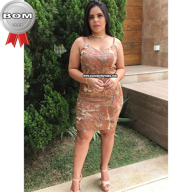 Vestido Estampado Malha Leila