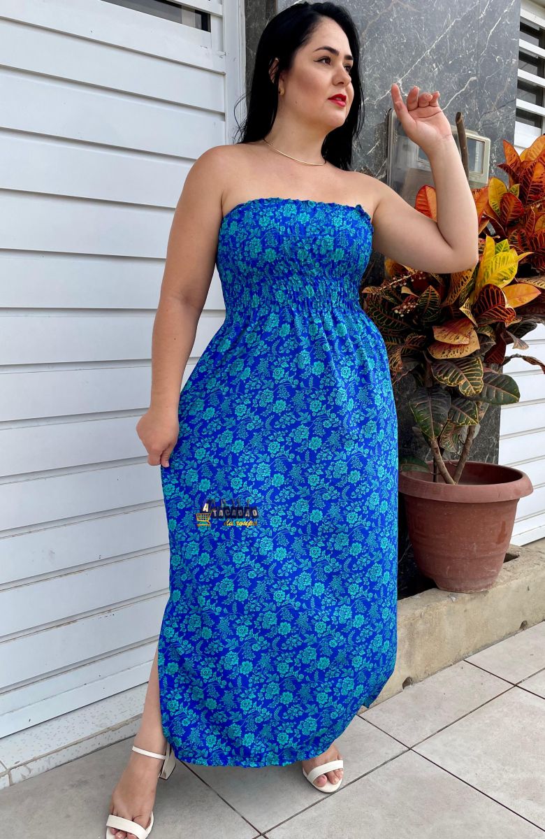 Vestido Longo Lastex Tomara Que Caia