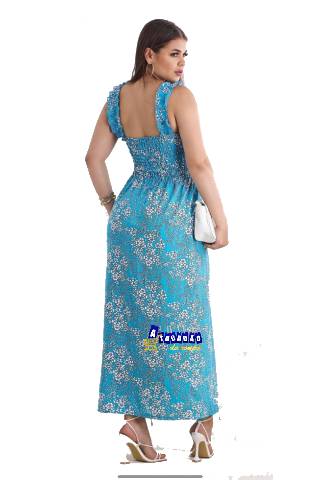 Vestido Longo Viscose Lastex Alça