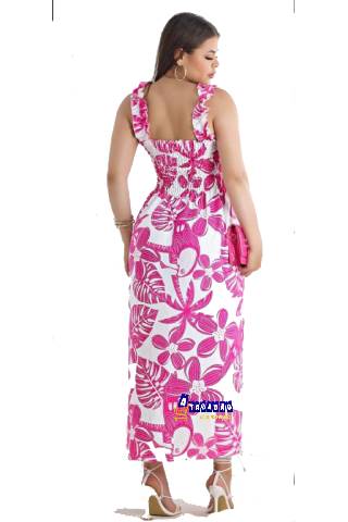 Vestido Longo Viscose Lastex Alça