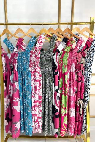 Vestido Longo Viscose Lastex Alça