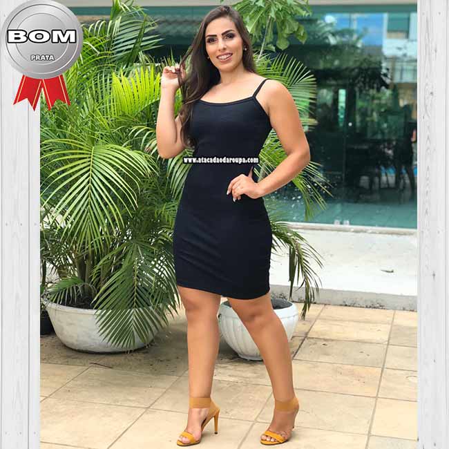 Vestidos Malha Canelada Curto