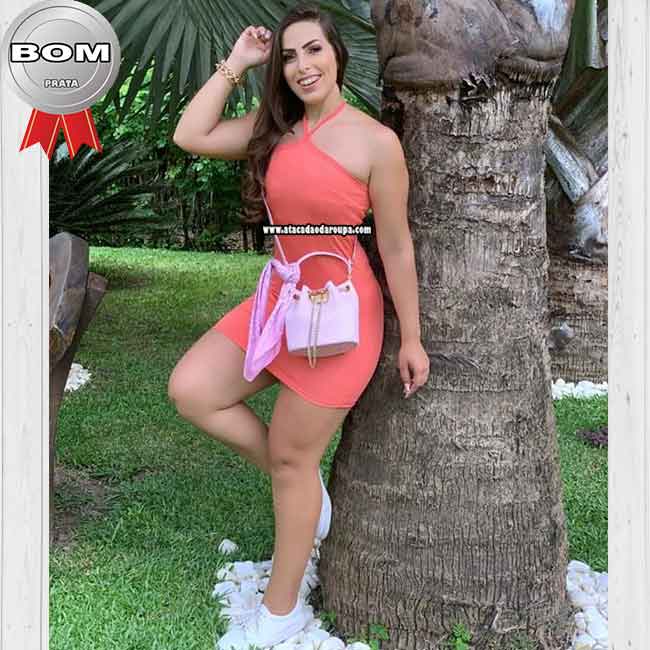 Vestidos Malha Canelada Curto
